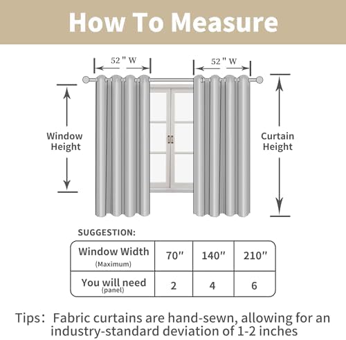 LAMIT Linen Textured Curtains for Living Room 95 inches Long, Tan