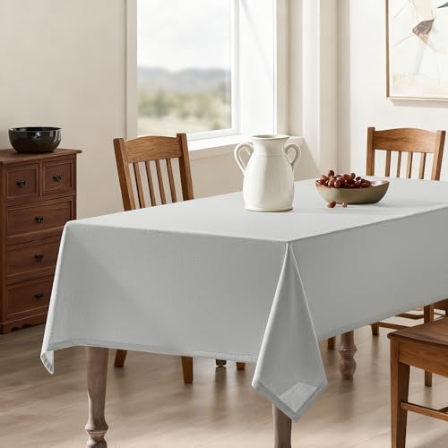 Grey Square Tablecloth 55 x 55 Inch Small Gray Linen Table Cloth for