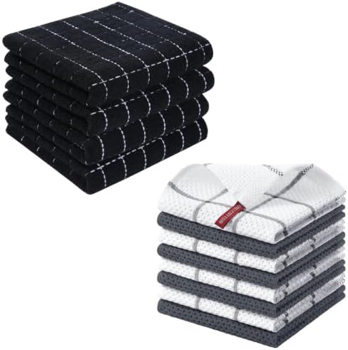 Homaxy Waffle Weave Kitchen Dish Cloths and Terry Kitchen Towels