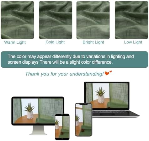 Chyhomenyc Semi Sheer Curtains 84 Inches Long 2 Panels Set, Light