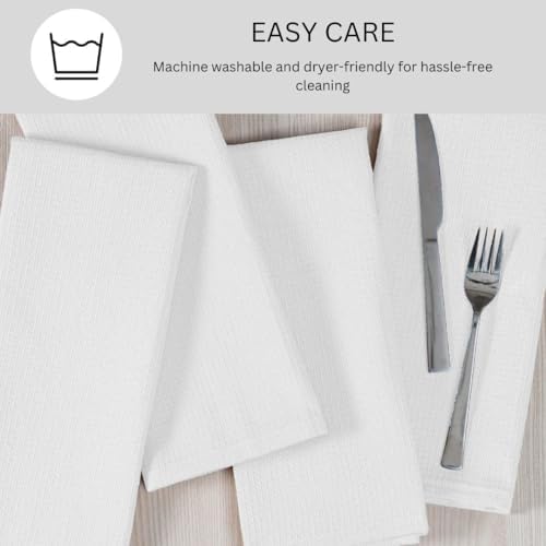 Waffle Kitchen Towels, White, 16x26 in, Set of 6