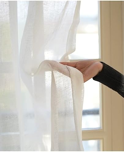 100% Linen Curtains Natural Linen Curtain Panels for Living Room/Light