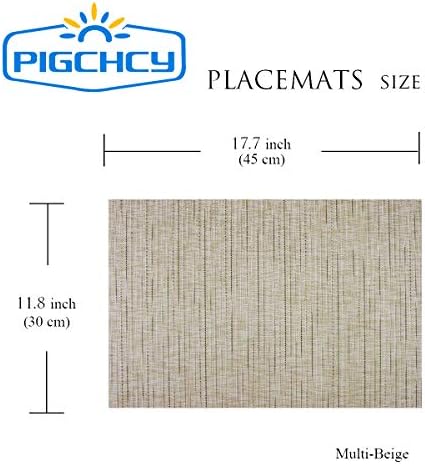 PIGCHCY Deep Beige Placemats Set of 8 Encryption Thickening Weave