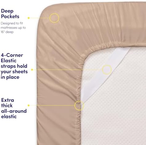 1500 Supreme Collection Twin XL Sheet Sets Taupe - 3 Piece Bed Sheets