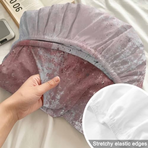 Fitted Sheets Elastic Deep Pocket Bed Sheet Twin XL Red Gray Graffiti