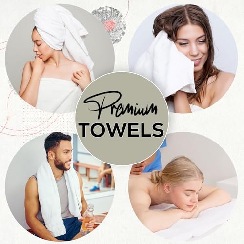 GOLD TEXTILES Premium White Hand Towels for Bathroom Bulk -100% Ring
