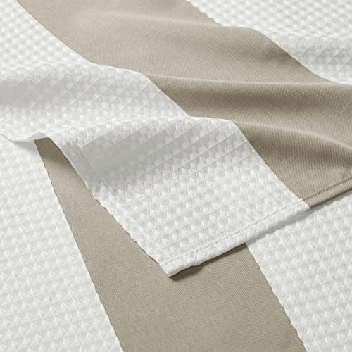 Madison Park 72"x72" Waffle Weave Taupe Shower Curtain, 20"x30" Taupe