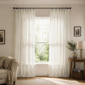 KOUFALL 108 Inch Curtains,Light Filtering Linen Semi Sheer Curtains