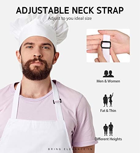 Syntus 4 Pack Adjustable Bib Apron with 2 Pockets Cooking Kitchen