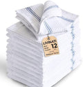 White Cotton Bar Towels For Kitchen - Rags For Bartenders - Bulk