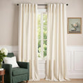 Lazzzy Ivory Velvet Extra Long Curtains 120 Inch Length Drapes for