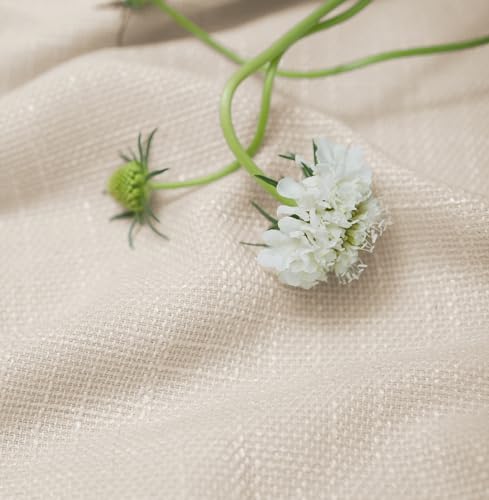 Natural Linen Window Curtain Panels with Grommets 52 inches Width