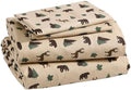Cozy Cabin 4-Piece Full Microfiber Sheet Set, Brown Tan Green