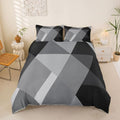 Feelyou Geometric Abstract Duvet Cover Queen Size Gray White Comforter