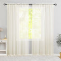 Semi Voile Sheer Curtains 108 Inches Long 2 Panels Rod Pocket Window