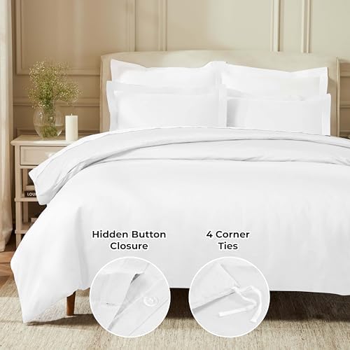 BLUENILEMILLS Cotton 850 Thread Count Duvet Cover Set, Soft Comforter