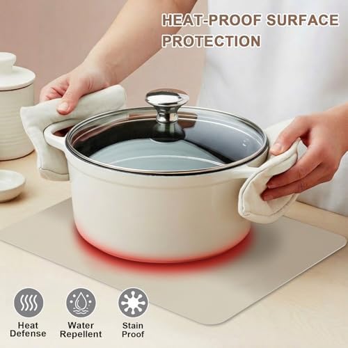 Placemats Set of 6 Modern Khaki Gradient Heat-Proof Water-Proof