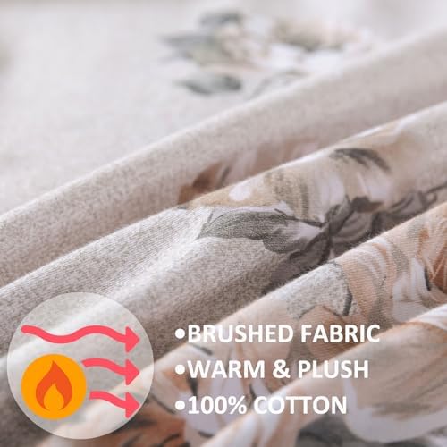 FADFAY 100% Brushed Cotton Queen Size Duvet Cover Set Vintage Luxury