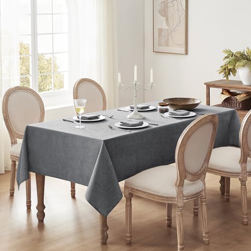 Softalker Large Rectangular Table cloth 120 x 60 inch Grey Linen
