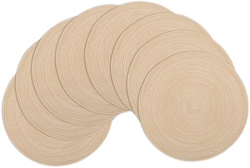 Winknowl Round Braided Placemats Set of 8 Washable Woven Heat