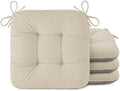OVOV Kitchen Chair Cushions Set of 4, 17"X16", Non-Slip, Beige