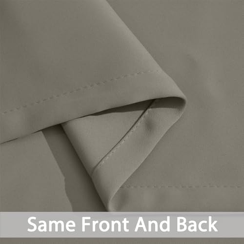 Yakamok Taupe Rod Pocket Blackout Curtains 72 inches Long for Bedroom
