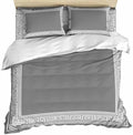 Grey Geometric Duvet Cover Set, Bohemia Tribal Farm Tribal Patterned