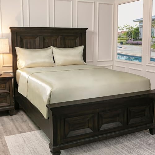 Baltic Linen Satin Luxury Sheet Set Full Ivory 4-Piece Set