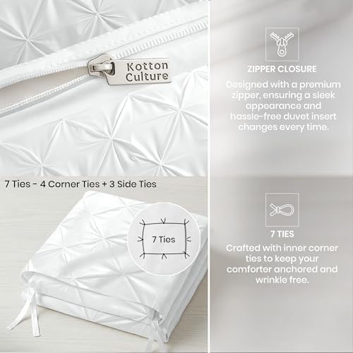 Kotton Culture 1 Pc Queen/Full Size Pinch Pleated - Pintuck Duvet