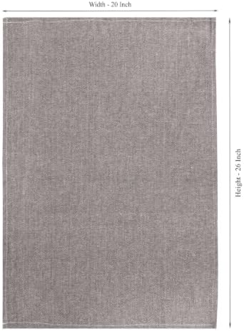 Cotton Herringbone Kitchen Towel, Set of 4 (20" x 26") Brown