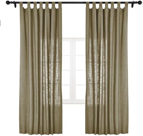 cololeaf Luxury Faux Linen Curtain Tab Top Drapery Panel for Traverse