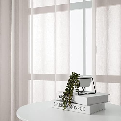 Beydodo Curtains Sheer 63 Inch Length, Curtains for Living Room Set 2