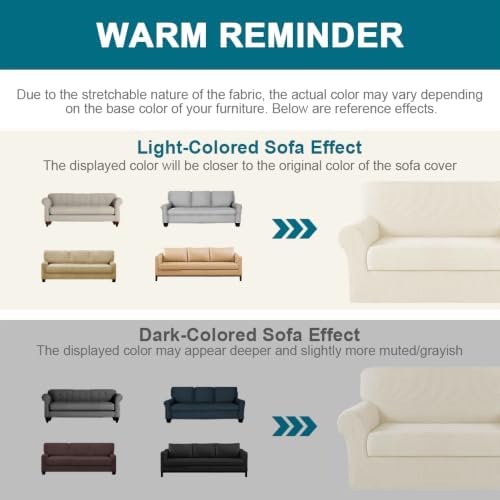Turquoize Stretch Sofa Slipcover 2 Pieces Sofa Cover Couch Cover for 3