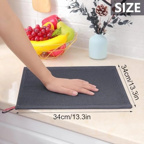 Cotton Tea Towels Set of 4 Super Absorbent Quick Drying Kitchen