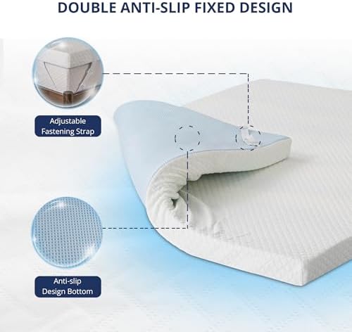 EGOHOME 3 Inch Queen Memory Foam Mattress Topper with Removable Cover