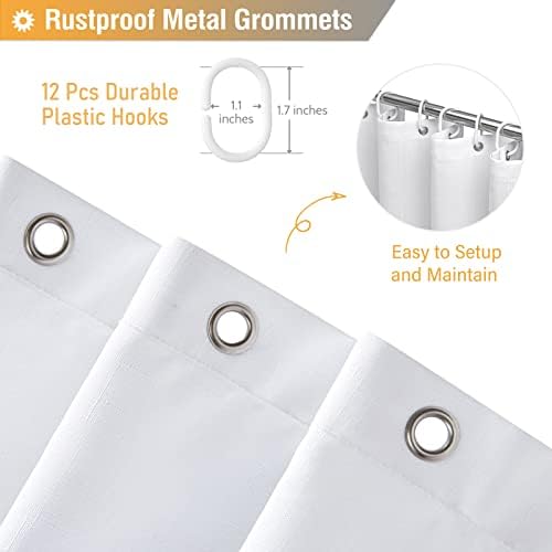 BTTN Grey Ombre Linen Textured Fabric Shower Curtain Set, 72x72, Gray