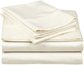 American Linen Adjustable King Bed Sheets Set 7 PCs Ivory Solid -100%