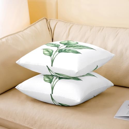 jejeloiu Kids Tropical Leaves Cushion Case Leaf Pattern Throw Pillow