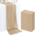 10 Pack Beige Cheesecloth Table Runner 10FT Boho Romantic Gauze Table