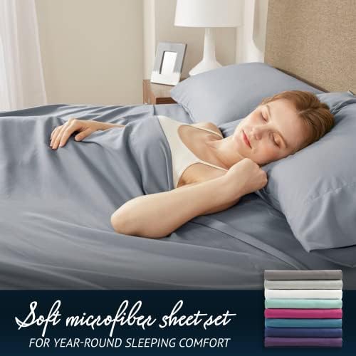 Comfort Spaces Microfiber 14" Deep Pocket, King Sheet Set 4 pcs, Light