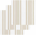 Beige Striped Dish Towels Set, Waffle Weave Kitchen Towels 3 Pieces