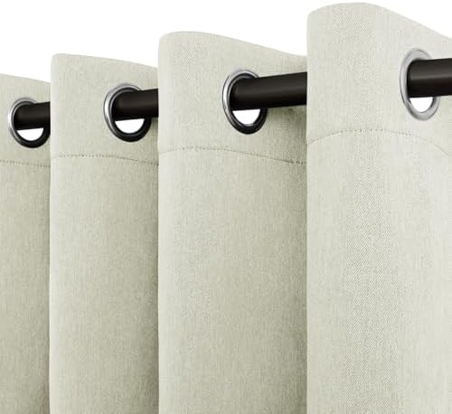 Easy-Going Linen Look Grommet Blackout Curtains, 2 Panels 52x84 Inch