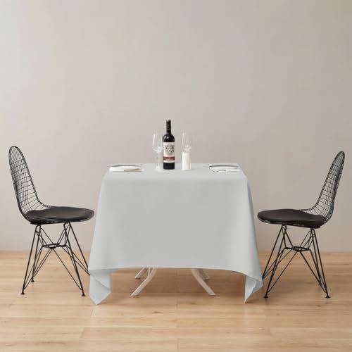 Square Tablecloth Covers, 70" × 70" Inch, Silver Gray