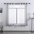 DONREN 63 Inch Textured Sheer Curtains Luxury Soft Grommet Top Shear