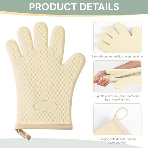 Cotton Thickened Silicone Oven Mitts Heat Resistant-2 Pack Silicone