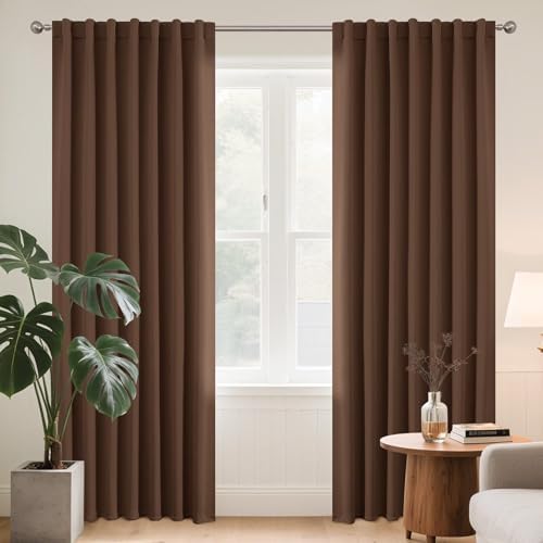 Joydeco 72 Inch Blackout Curtains for Bedroom, Thermal Insulated Black