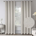 Beige 100% Blackout Linen Curtains 120 Inches Extra Long Ceiling to