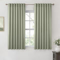 ANRODUO Sage Green Back Tab Blackout Curtains 72 Inch Long 2 Panels