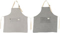 STAHAD Adjustable Kitchen Apron 2pcs Set, Light Gray Linen Cotton