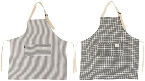 Adjustable Kitchen Apron 2pcs, Hand-wiping Oilproof Cotton-linen
